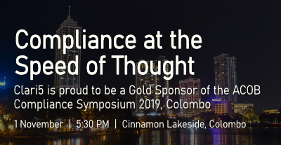 Clari5 Gold Sponsor at ACOB Compliance Symposium 2019, Colombo